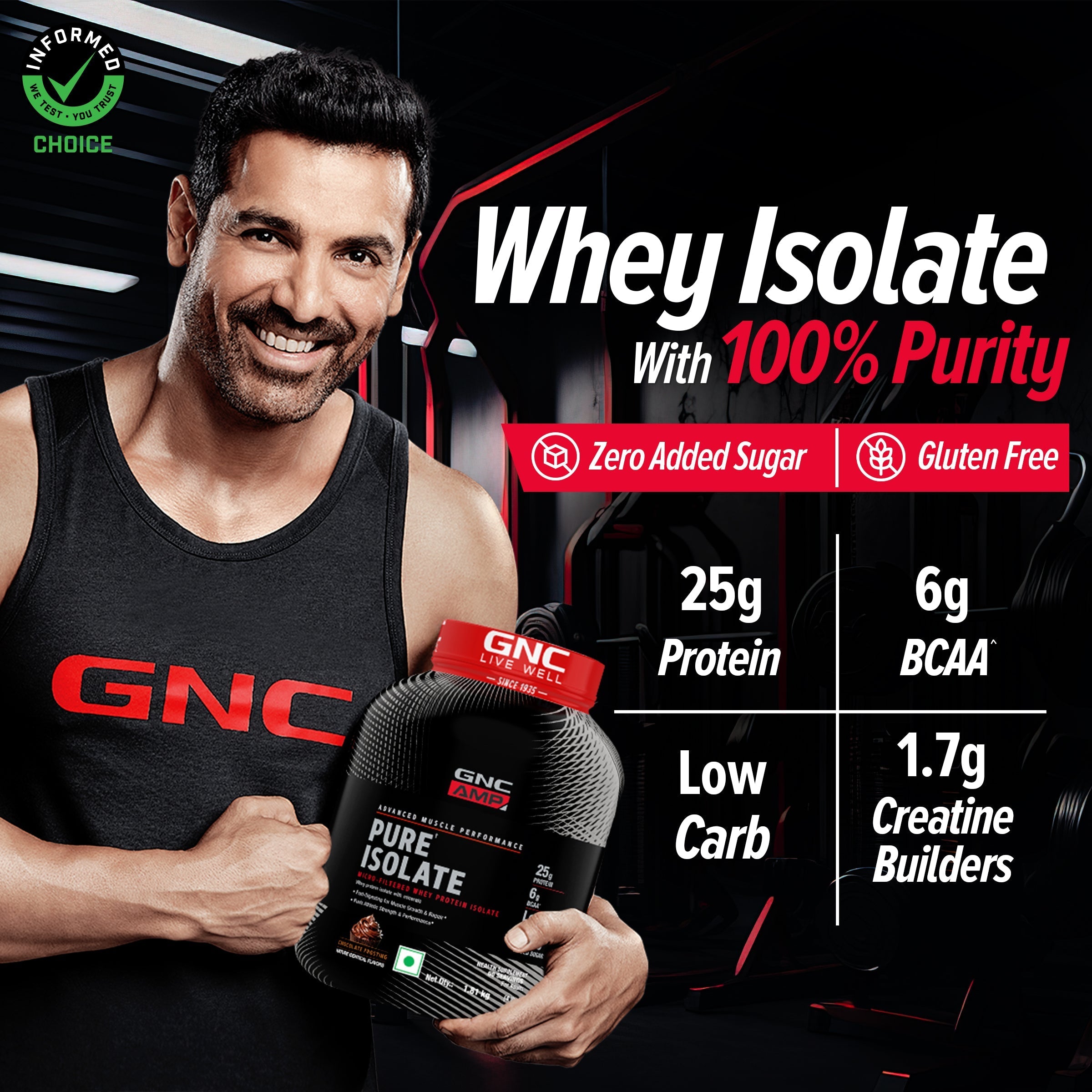 GNC AMP Pure Isolate (Low/Zero Carb)  Advanced Muscle Building To Amplify Muscle Performance